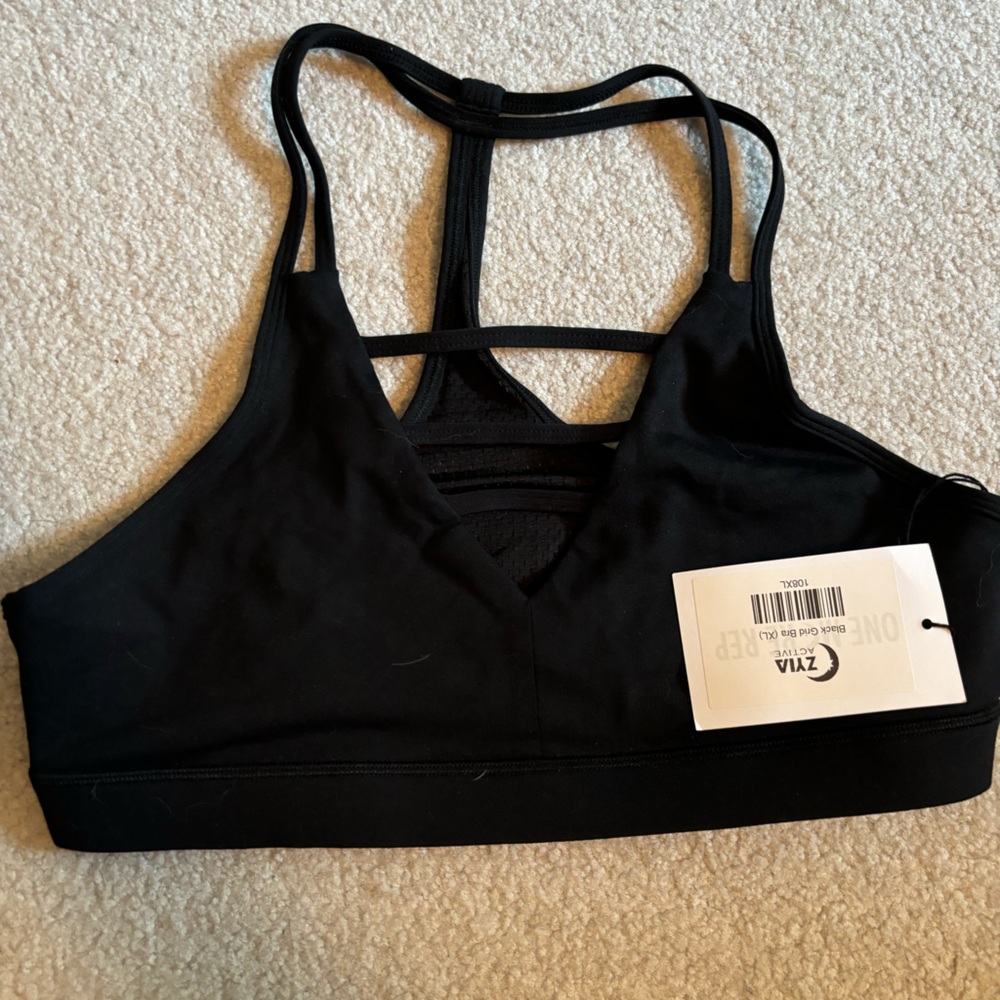 Zyia Black Grid Bra Sz XL *NWT*